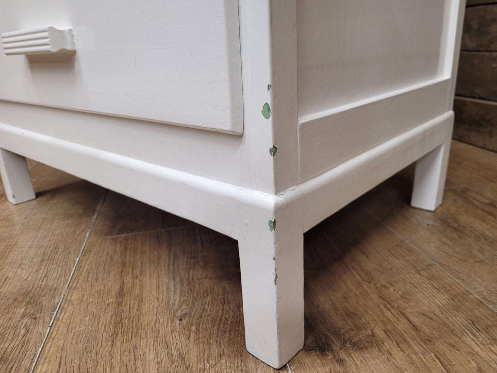 Vintage White Chest Drawers Painted Wooden Tallboy Storage Unit