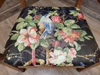Vintage Wooden Armchair Floral Upholstered Open Arm Accent Seat Bedroom Chair