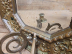 Brass Wall Mirror Candle Sconce Ornate Vintage Baroque Style
