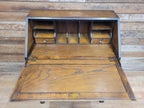 Oak Bureau Desk Writing Desk Fall Front Vintage Storage Drawers With Key