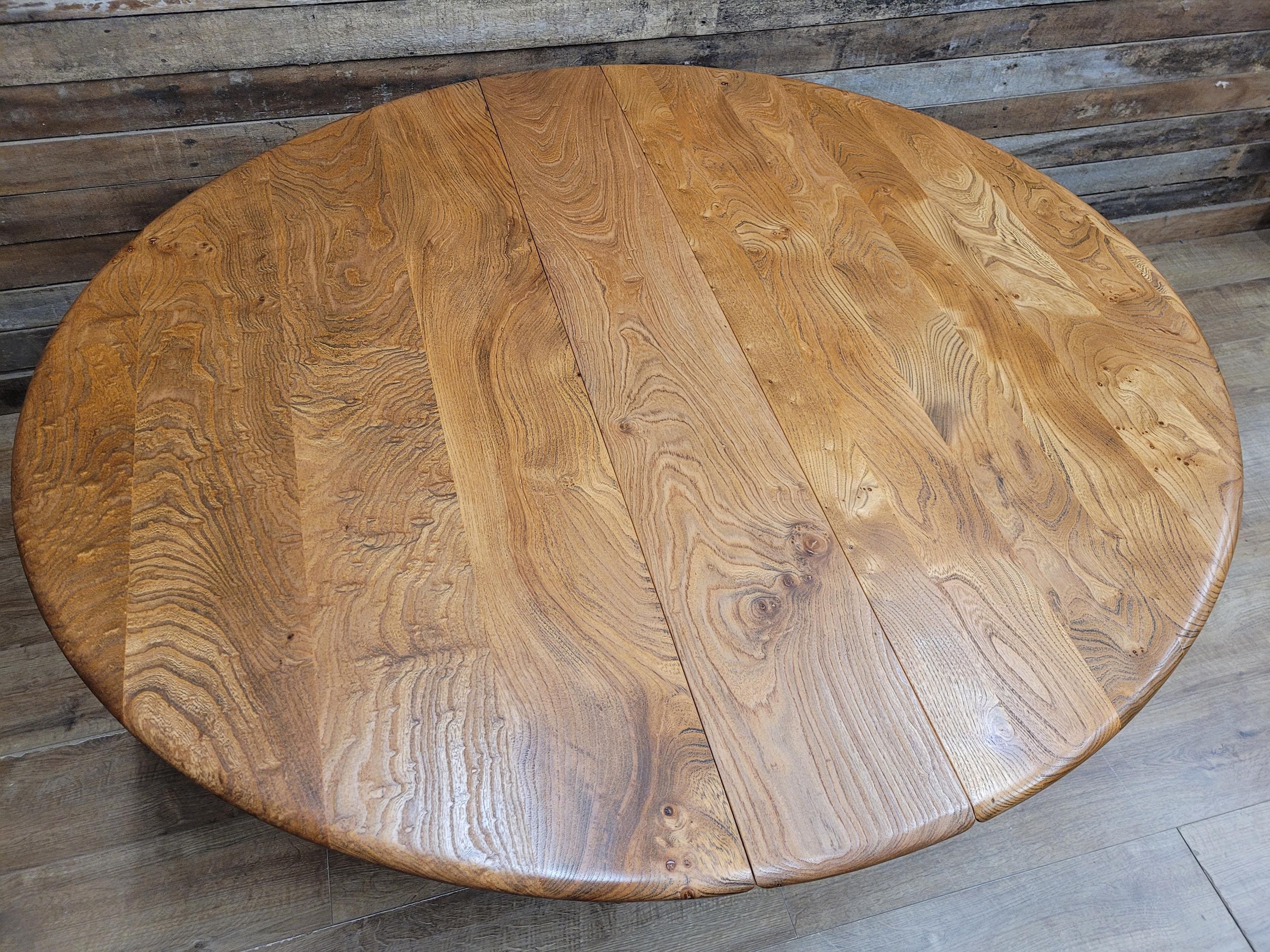 Ercol Elm Drop Leaf Blonde Dining Table Model 610 Fusion Painted Base