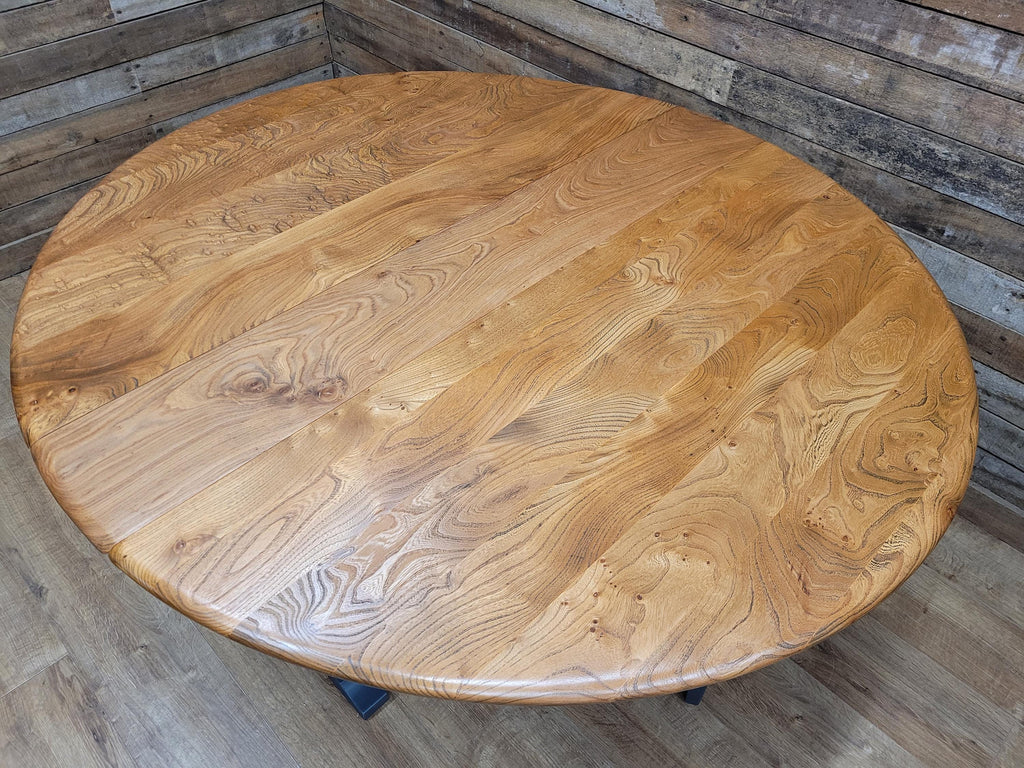 Ercol Elm Drop Leaf Blonde Dining Table Model 610 Fusion Painted Base