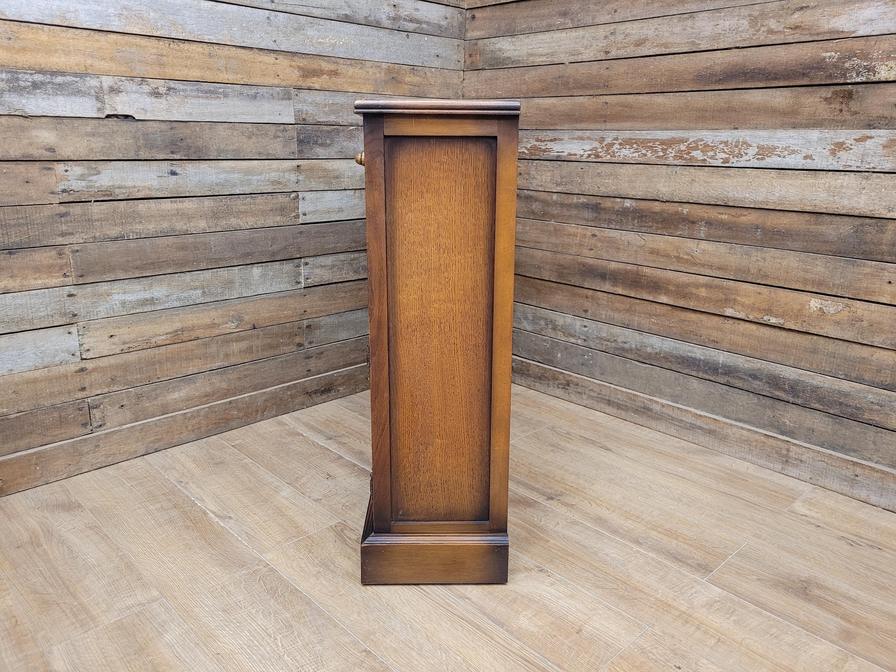 Wood Bros Old Charm Oak Bookcase Vintage Carved Cupboard Drawer Cabinet