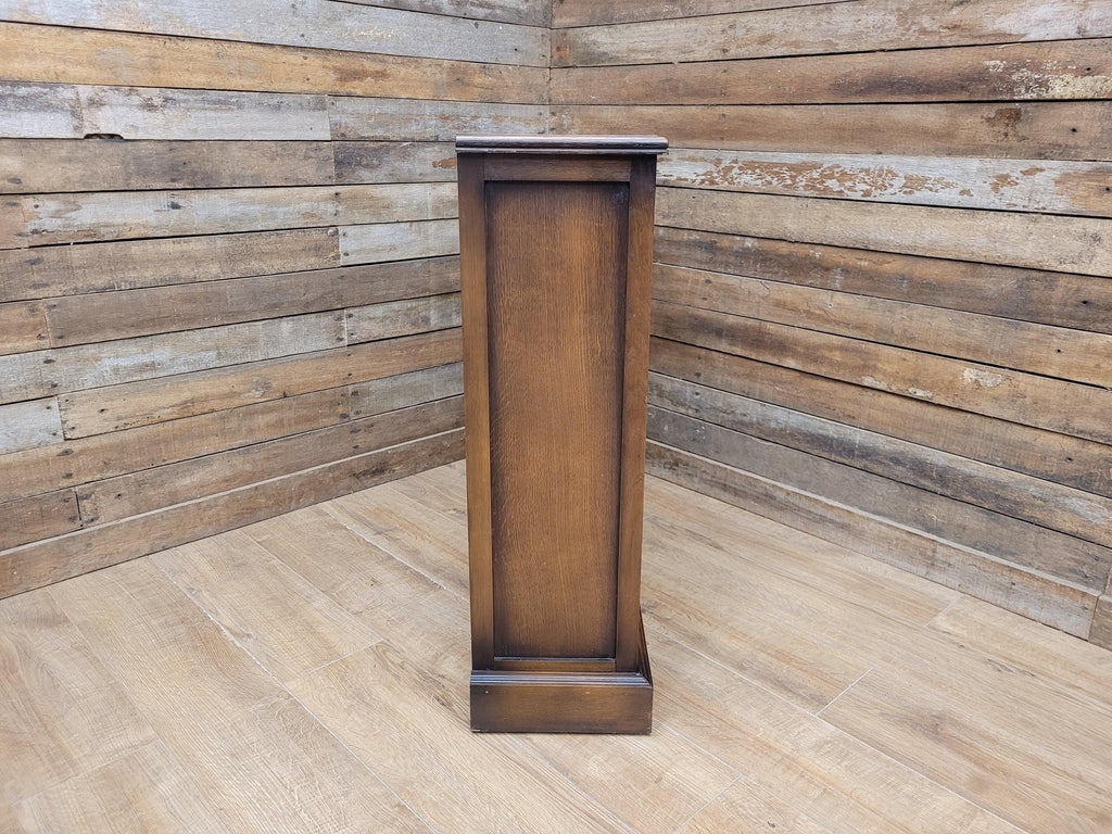 Wood Bros Old Charm Oak Bookcase Vintage Carved Cupboard Drawer Cabinet