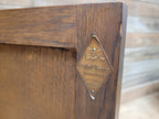 Wood Bros Old Charm Oak Bookcase Vintage Carved Cupboard Drawer Cabinet