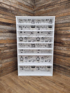 White Painted Bookcase Shelving Up Cycled Unit Tall Display Storage Cabinet
