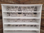 White Painted Bookcase Shelving Up Cycled Unit Tall Display Storage Cabinet