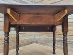 Victorian Mahogany Drop Leaf Table With Drawer On Turned Legs Antique Gate Leg