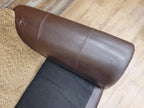 DFS Perez 3 Seater Brown Leather Sofa Scroll Arm Chunky Lounge