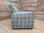 Geometric Fabric Art Deco Style Suite Vintage Sofa Armchairs Modular Sectional