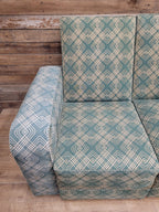 Geometric Fabric Art Deco Style Suite Vintage Sofa Armchairs Modular Sectional