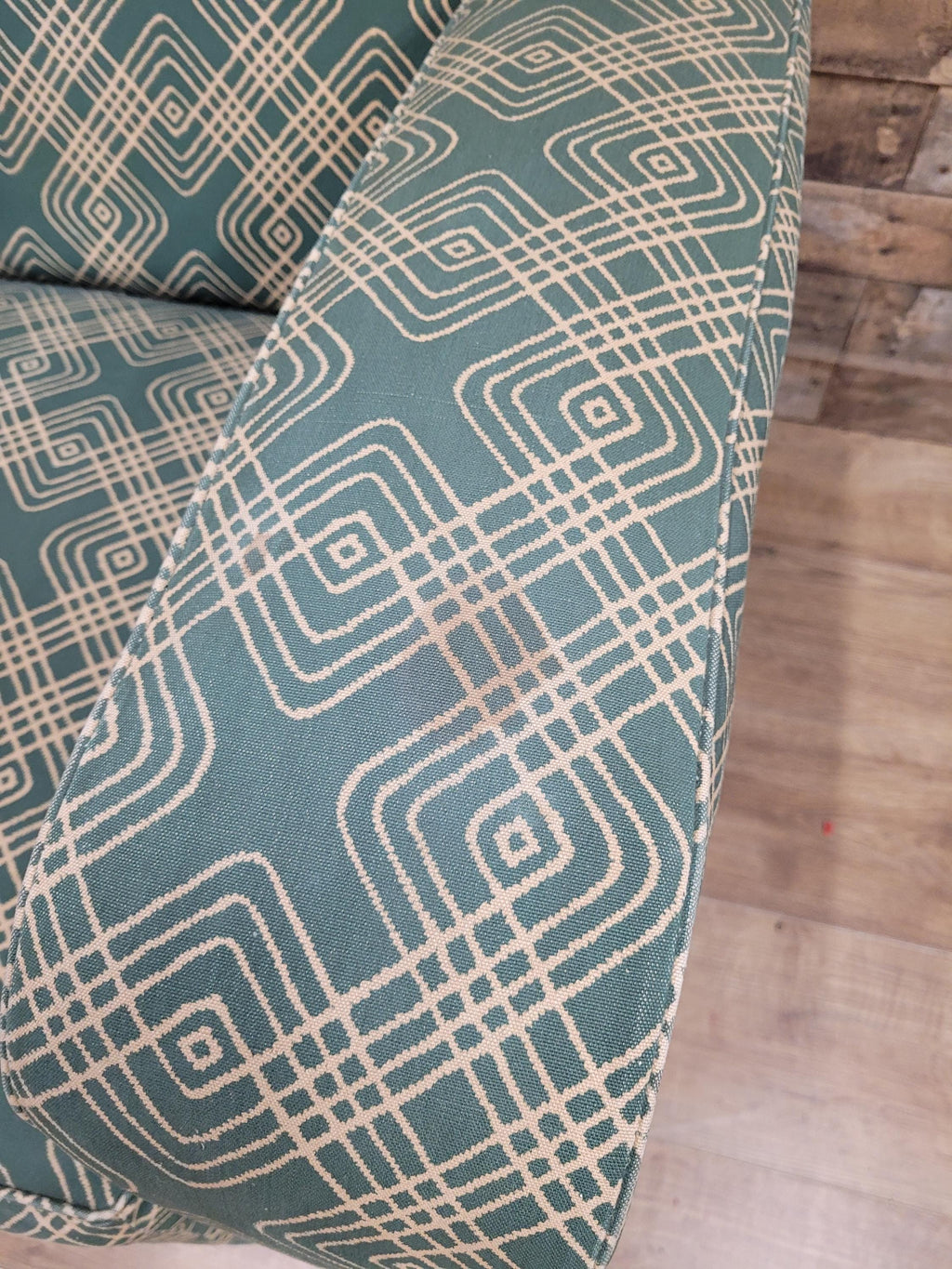 Geometric Fabric Art Deco Style Suite Vintage Sofa Armchairs Modular Sectional