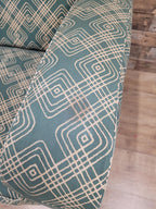 Geometric Fabric Art Deco Style Suite Vintage Sofa Armchairs Modular Sectional
