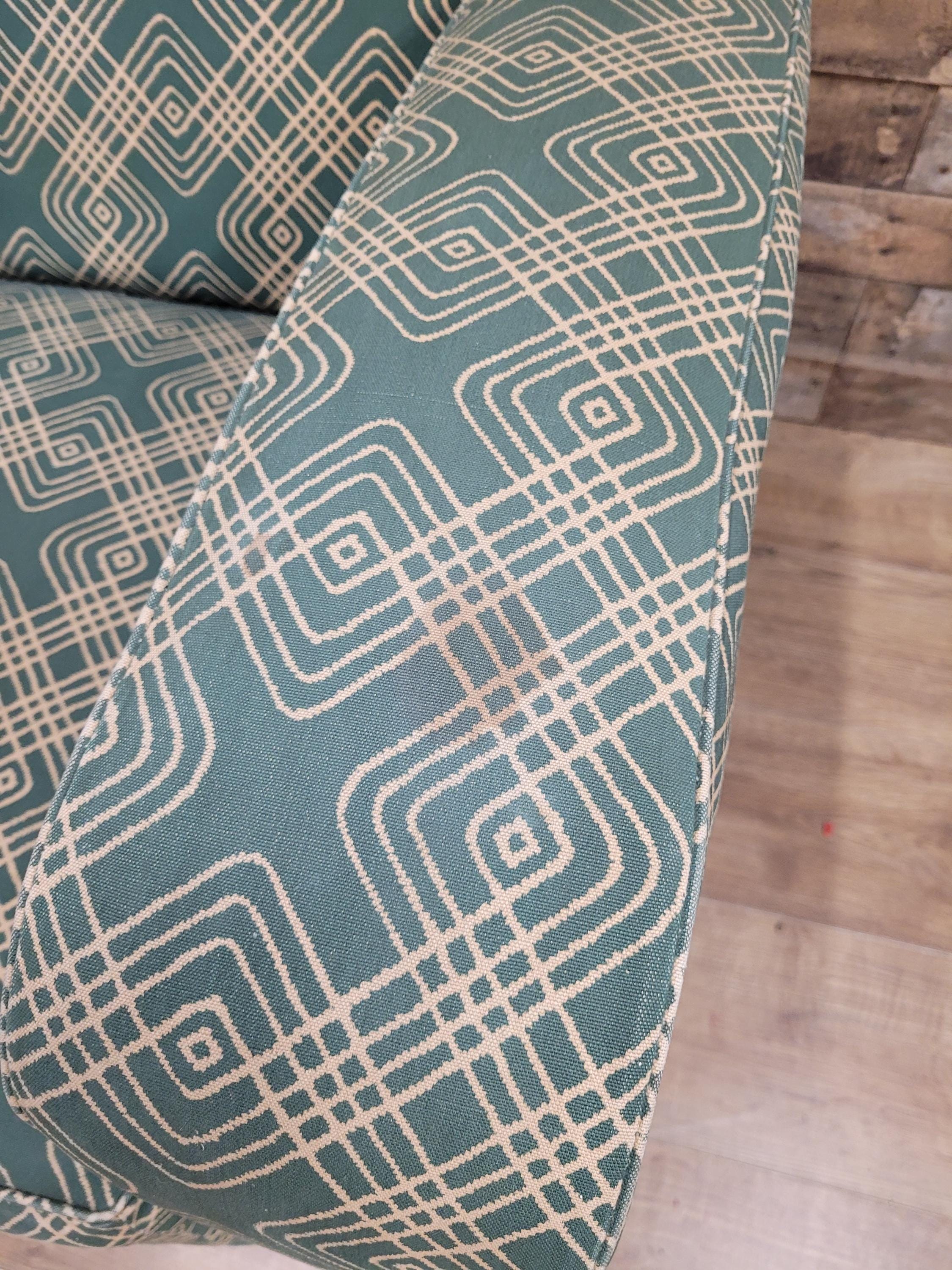 Geometric Fabric Art Deco Style Suite Vintage Sofa Armchairs Modular Sectional