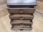 Vintage Slim Bureau Writing Desk Chest Fall Front Drawers Storage