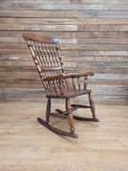 Vintage Oak Rocking Chair Spindle Back Armchair Traditional Wooden