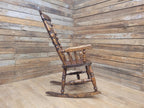 Vintage Oak Rocking Chair Spindle Back Armchair Traditional Wooden