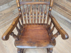 Vintage Oak Rocking Chair Spindle Back Armchair Traditional Wooden