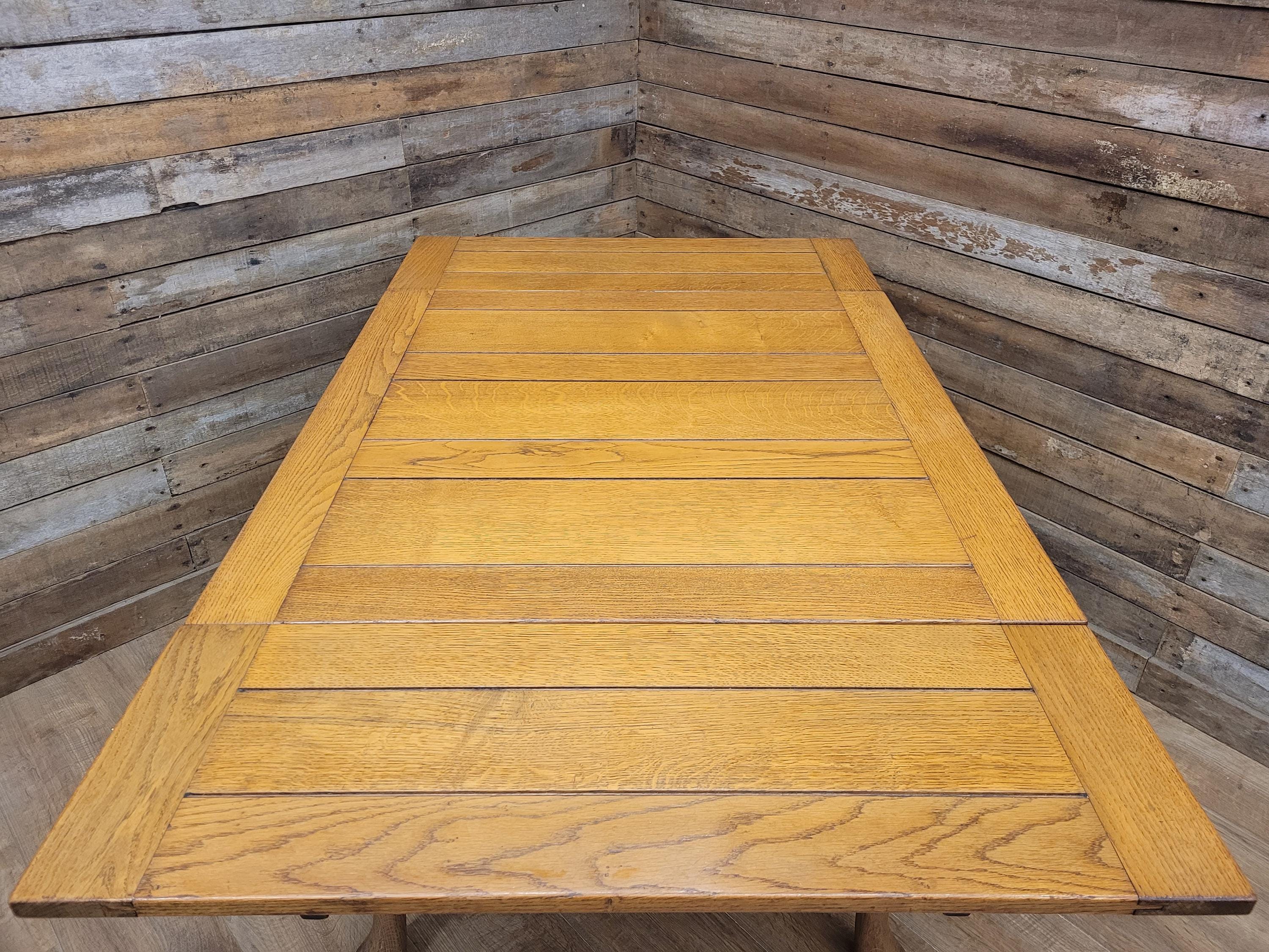 Vintage Oak Drop Leaf Dining Table Extendable Farmhouse Style Golden Oak