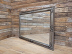 Large Silver Bevell Edge Wall Mirror Vintage Ornate Decorative Frame