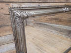 Large Silver Bevell Edge Wall Mirror Vintage Ornate Decorative Frame