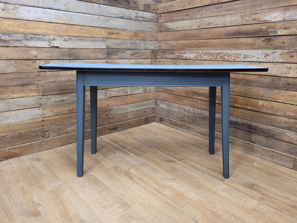 Vintage Side Table Formica Top 1960s Blue Retro Tapered Legs Small Desk