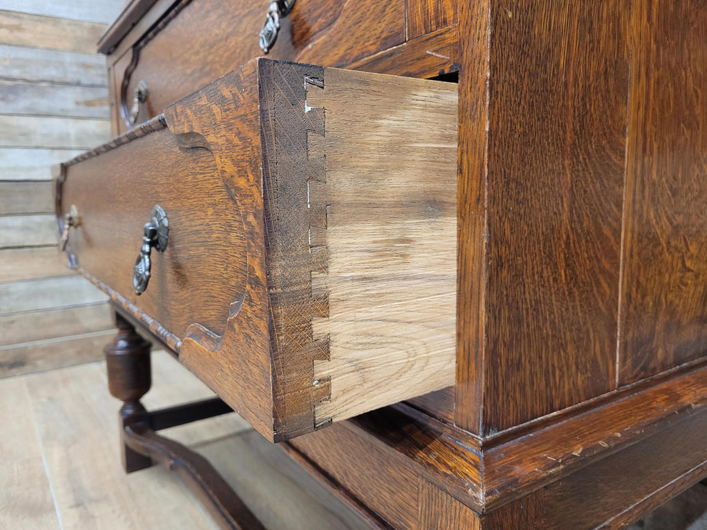 Oak Bureau Bookcase Leaded Glass Vintage Secretariat Drop Front Cabinet