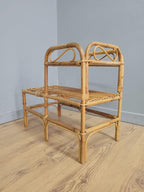 Bamboo Telephone Table Side Table Mid Century Vintage Retro