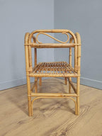 Bamboo Telephone Table Side Table Mid Century Vintage Retro