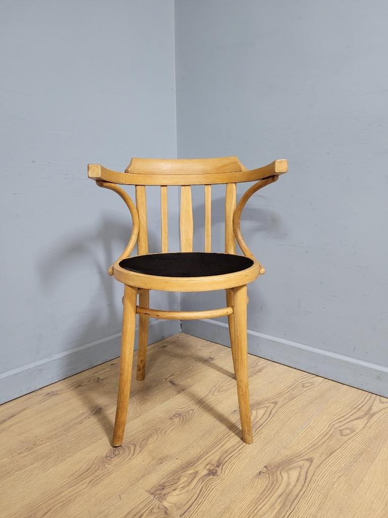 MCM Blonde Cowhorn Bentwood Desk Chair Cow Hide Seat Mid Century