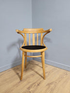 MCM Blonde Cowhorn Bentwood Desk Chair Cow Hide Seat Mid Century