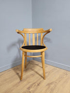 MCM Blonde Cowhorn Bentwood Desk Chair Cow Hide Seat Mid Century