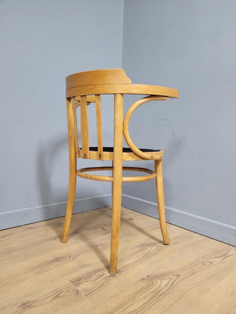 MCM Blonde Cowhorn Bentwood Desk Chair Cow Hide Seat Mid Century