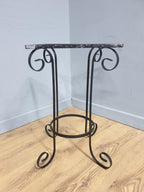 Glass Chess Set Wrought Iron Table Vintage Style
