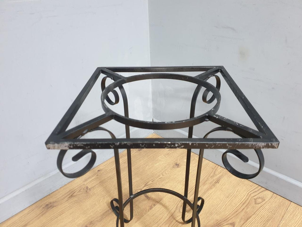 Glass Chess Set Wrought Iron Table Vintage Style