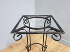 Glass Chess Set Wrought Iron Table Vintage Style