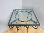 Glass Chess Set Wrought Iron Table Vintage Style