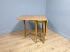 Teak Style Formica Gateleg Dining Table Oval Vintage Drop Leaf MCM Table
