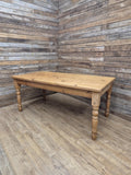 Pine dining table rustic farmhouse legs Removable solid wood large kitchen