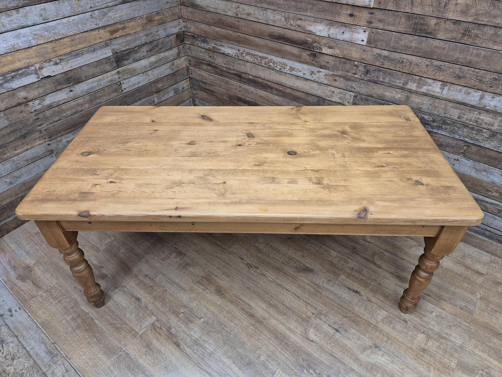 Pine dining table rustic farmhouse legs Removable solid wood large kitchen