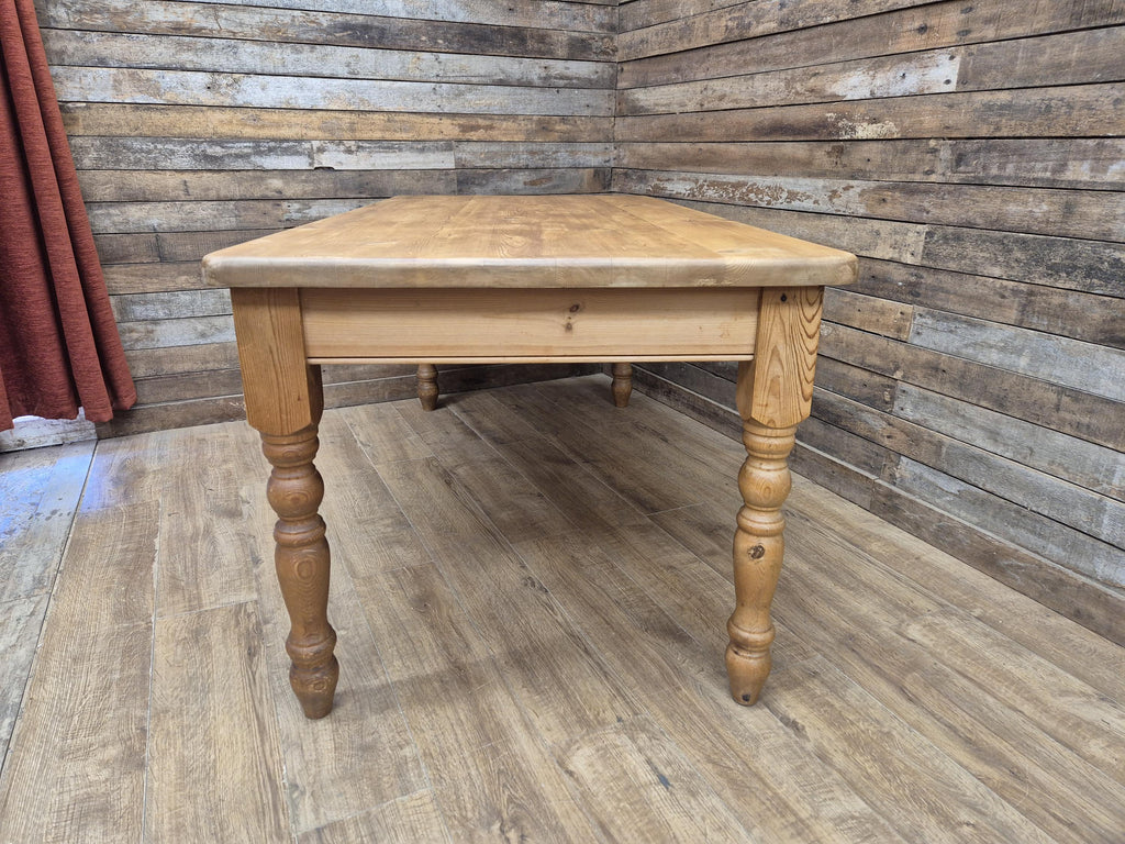Pine dining table rustic farmhouse legs Removable solid wood large kitchen