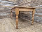 Pine dining table rustic farmhouse legs Removable solid wood large kitchen
