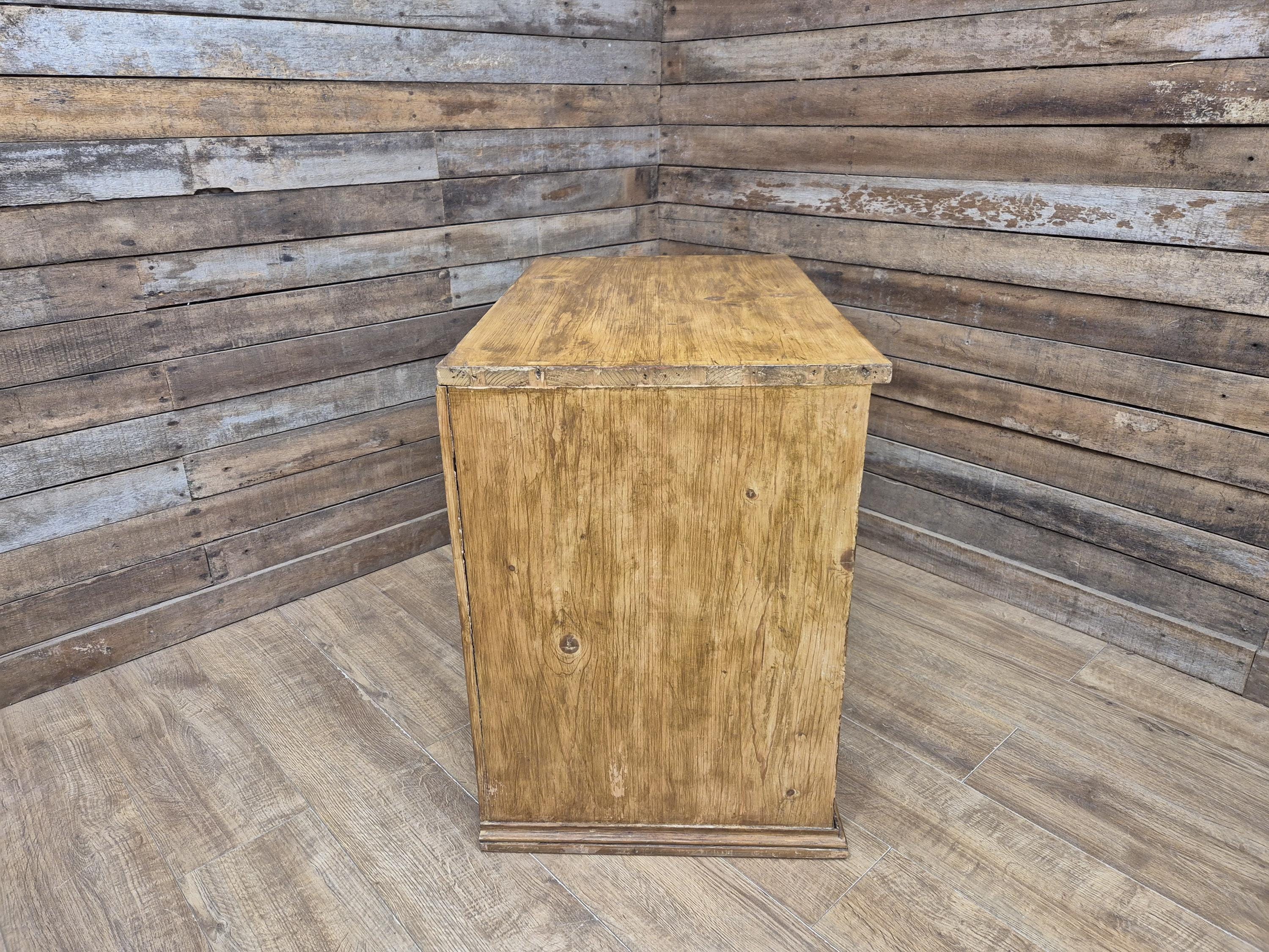 Vintage Pine Chest Of Drawers Rustic Two Over Two Storage Dovetail