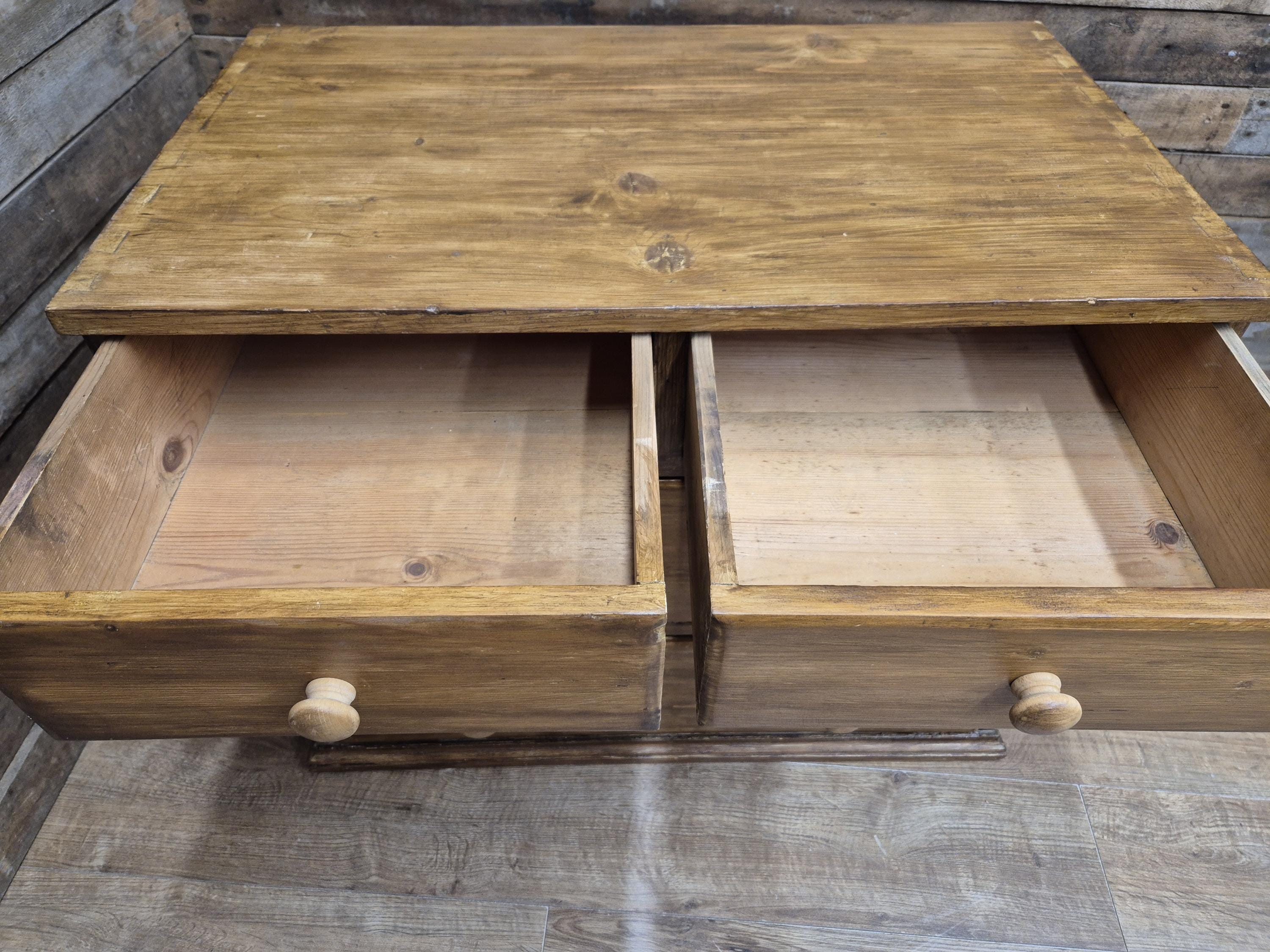 Vintage Pine Chest Of Drawers Rustic Two Over Two Storage Dovetail