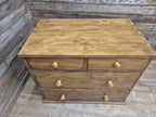 Vintage Pine Chest Of Drawers Rustic Two Over Two Storage Dovetail
