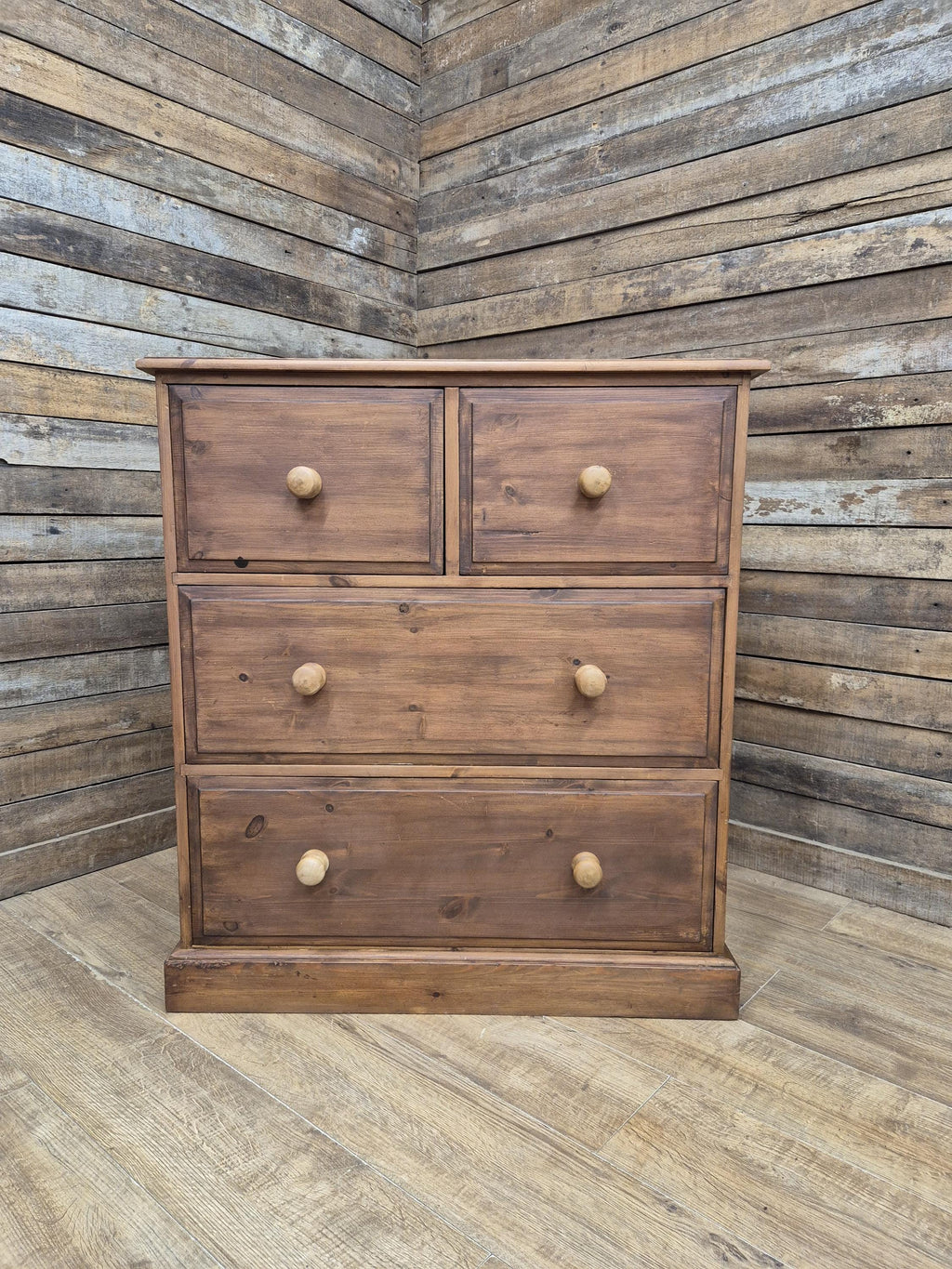 Pine Chest Of Drawers Two Over Two Rustic Storage Dovetail Vintage
