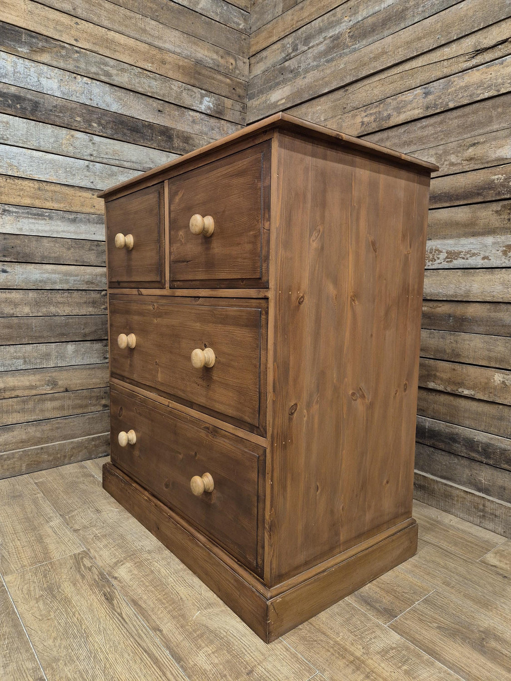 Pine Chest Of Drawers Two Over Two Rustic Storage Dovetail Vintage