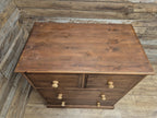 Pine Chest Of Drawers Two Over Two Rustic Storage Dovetail Vintage