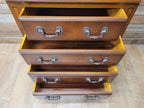 Walnut Veneer Petite Bureau Four Drawers Bracket Feet Vintage