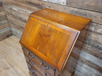 Walnut Veneer Petite Bureau Four Drawers Bracket Feet Vintage